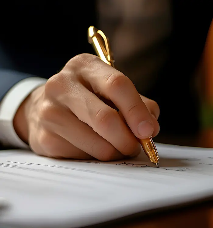 Etapa de assinatura do contrato